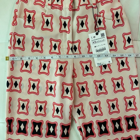 ZARA GEOMETRIC PRINTED PANTS - Picture 13 of 14